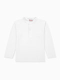 Classic Cotton Polo Shirt with Mao Collar & Long Sleeves Boys