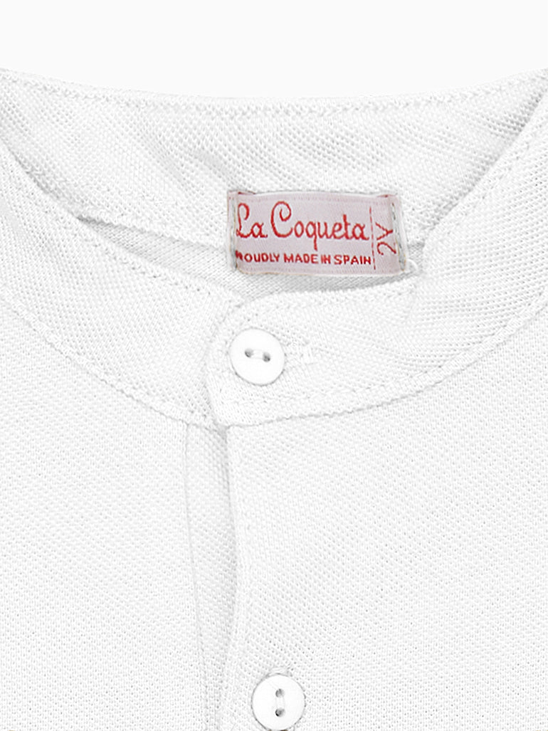 Classic Cotton Polo Shirt with Mao Collar & Long Sleeves Boys