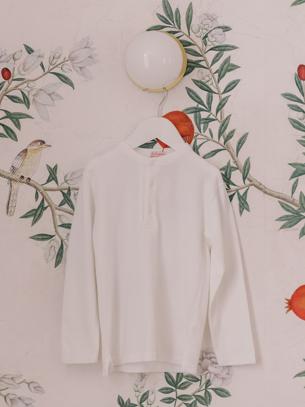 Classic Cotton Polo Shirt with Mao Collar & Long Sleeves Boys