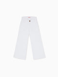 Classic Denim Wide-Leg Trousers with Patch Pockets Girls