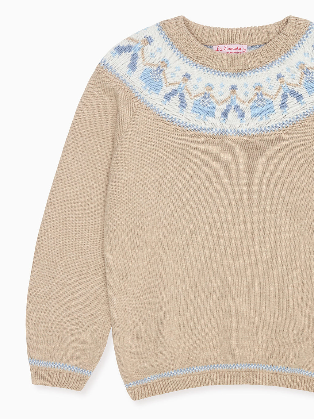 Fine-Knit Cotton Jumper with Intarsia Motif & Raglan Sleeves Boys