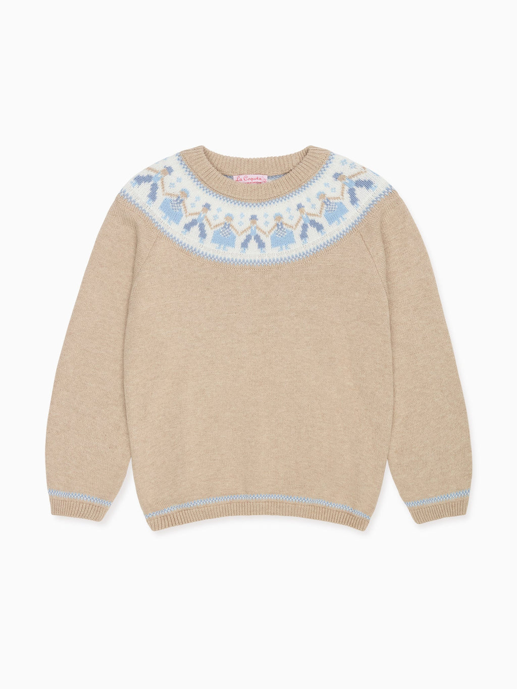 Fine-Knit Cotton Jumper with Intarsia Motif & Raglan Sleeves Boys