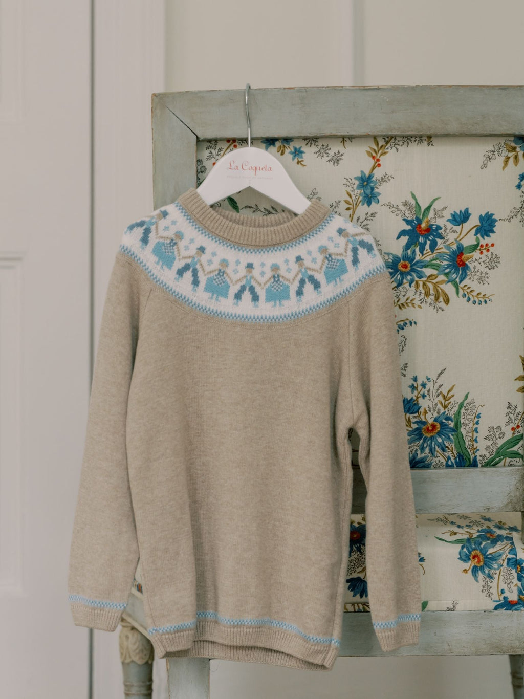 Fine-Knit Cotton Jumper with Intarsia Motif & Raglan Sleeves Boys
