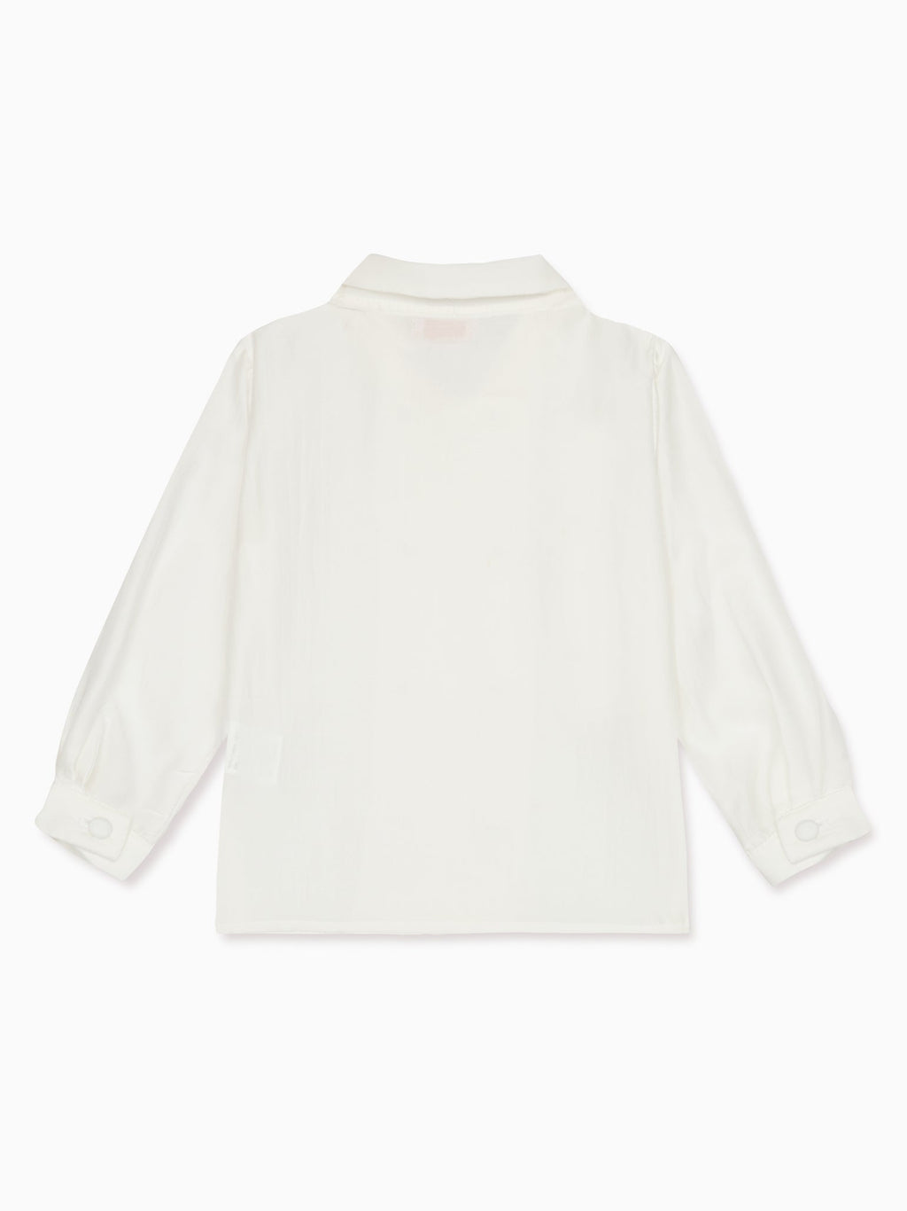 Classic Cotton Shirt with Peter Pan Collar in Ivory Boys