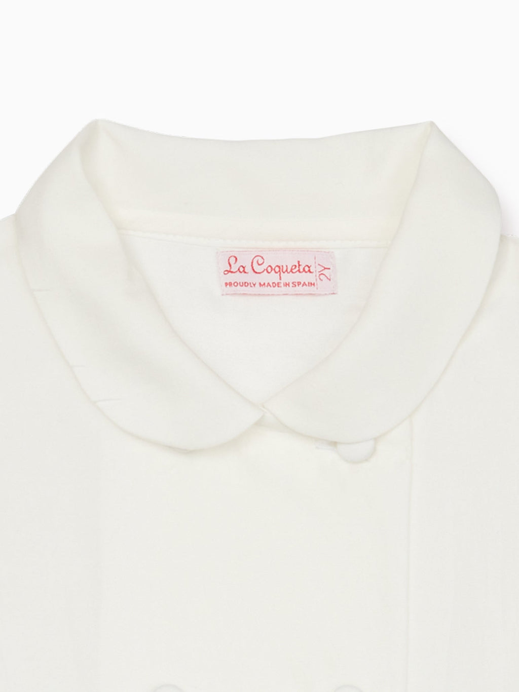 Classic Cotton Shirt with Peter Pan Collar in Ivory Boys