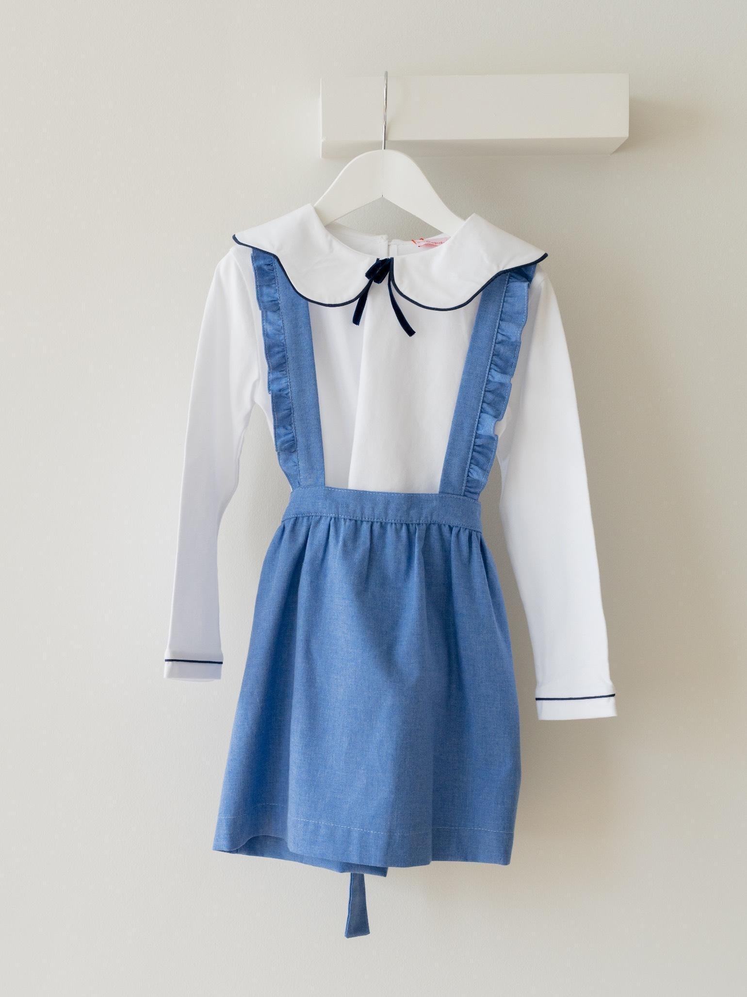 White & Navy Long Sleeve Girl