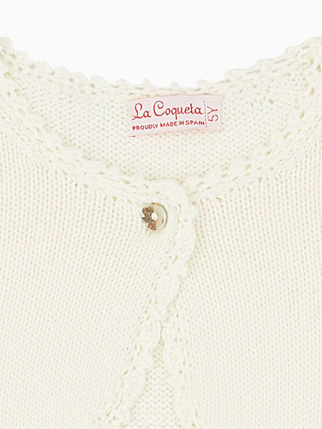 Fine-Knit Cashmere Cardigan with Frill Trim & Pearl Buttons Girls