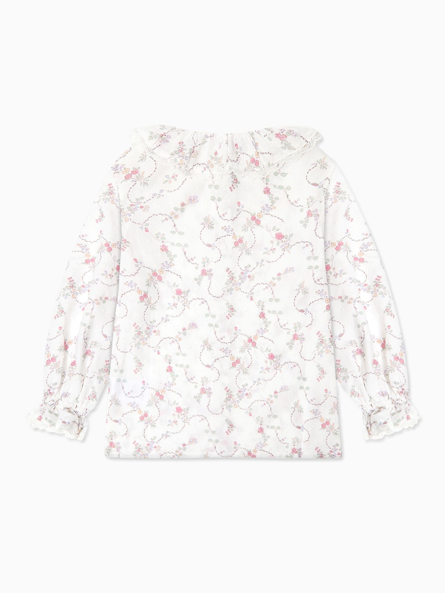 Ivory Floral Long Sleeve Girl