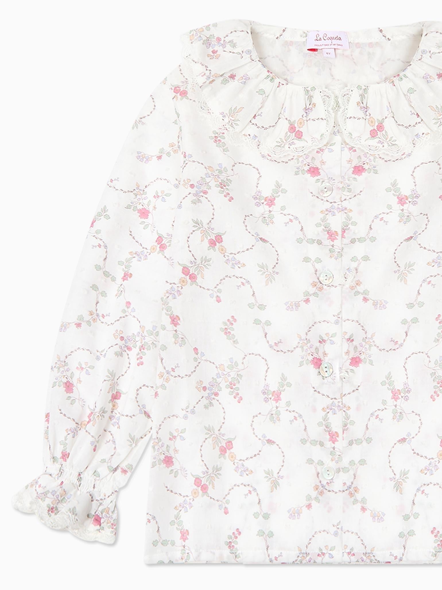 Ivory Floral Long Sleeve Girl