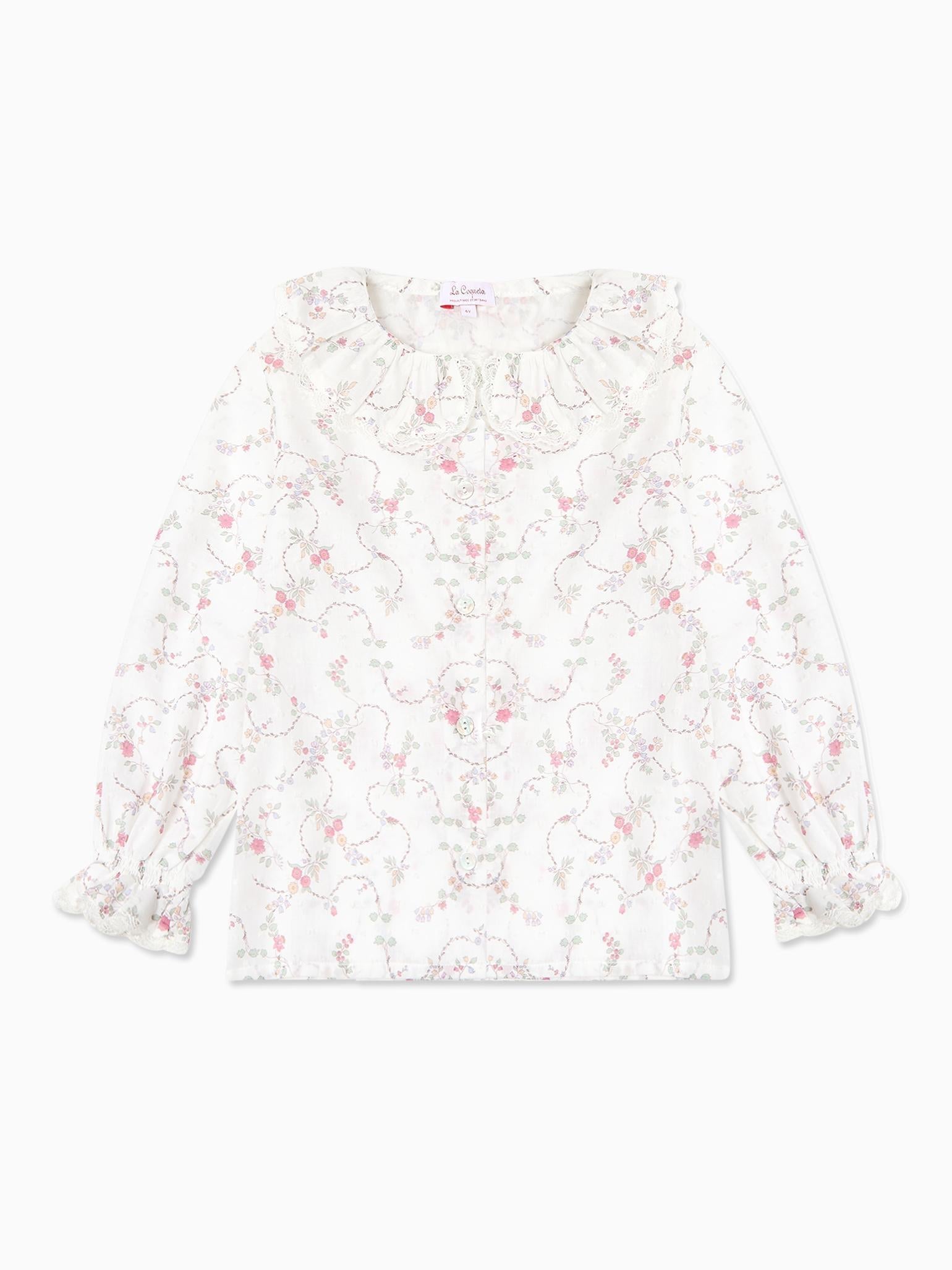 Ivory Floral Long Sleeve Girl