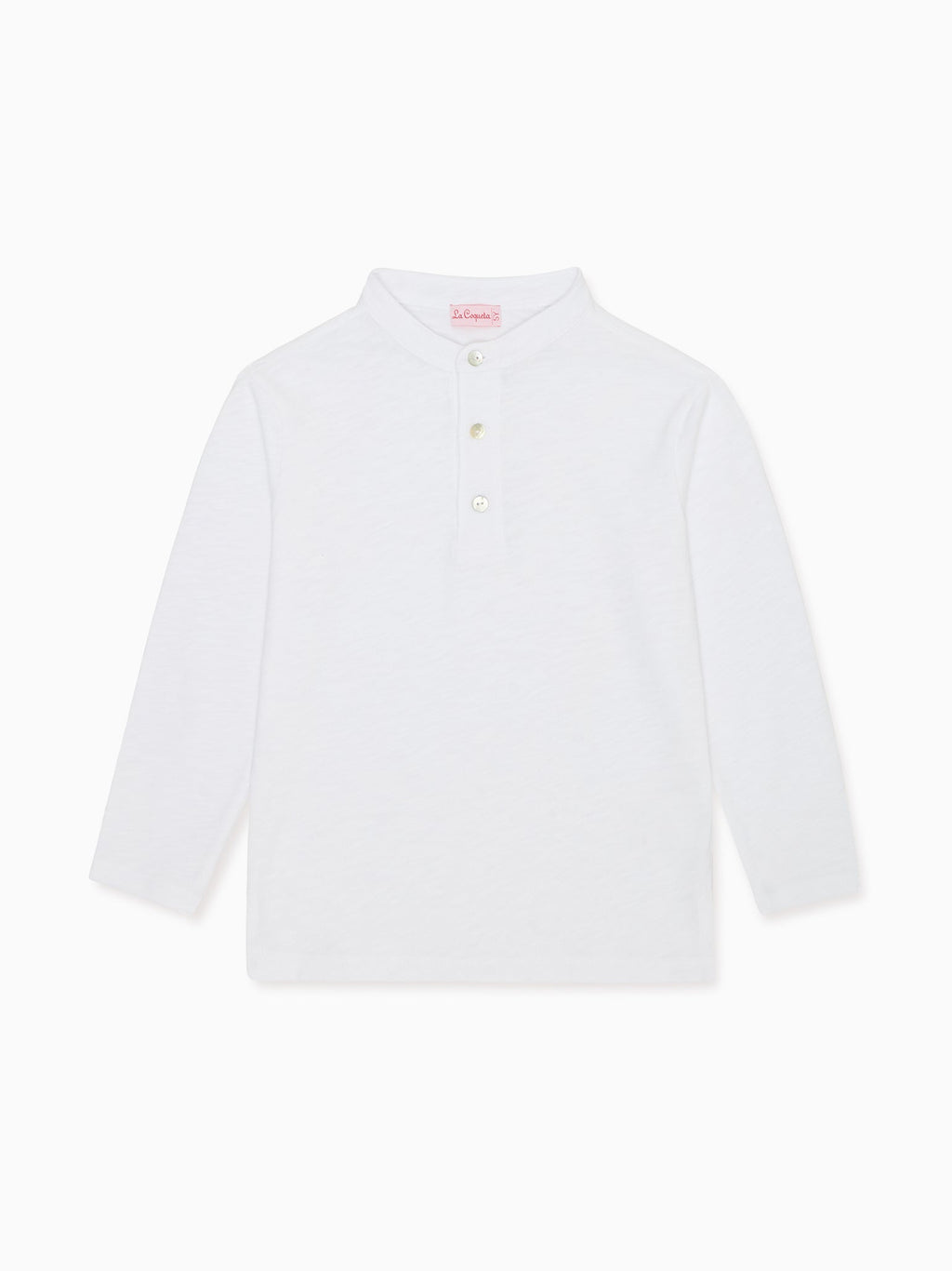 Classic Cotton Polo Shirt with Mao Collar & Long Sleeves Boys