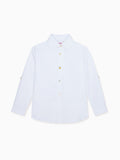 Classic Linen Shirt with Mother of Pearl Buttons & Long Sleeves Boys