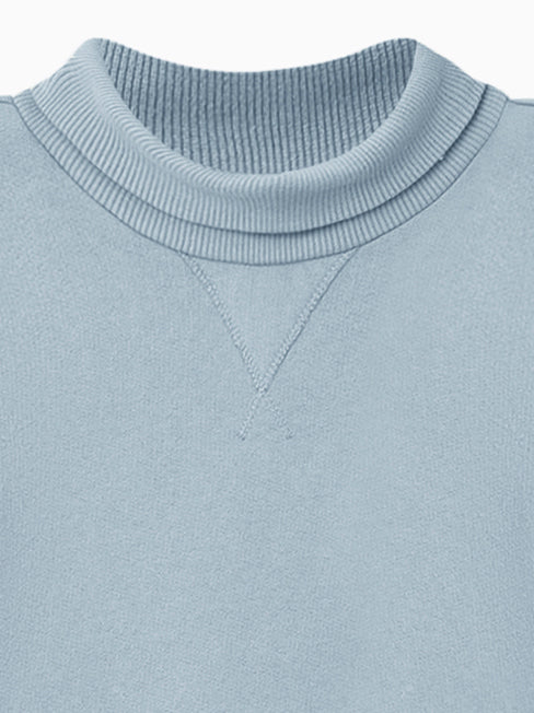 Blue Roll Neck Kids Sweat