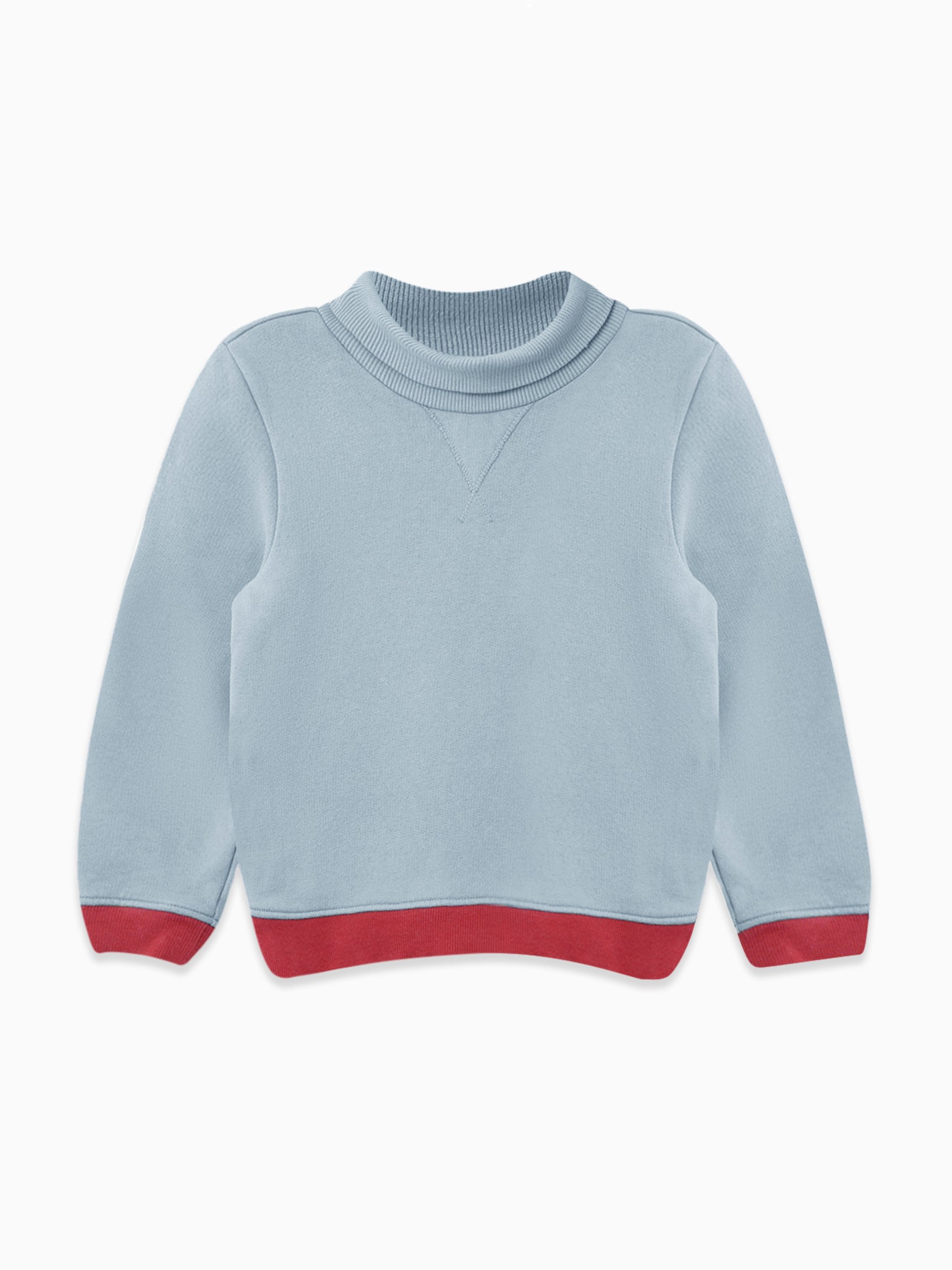 Blue Roll Neck Kids Sweat