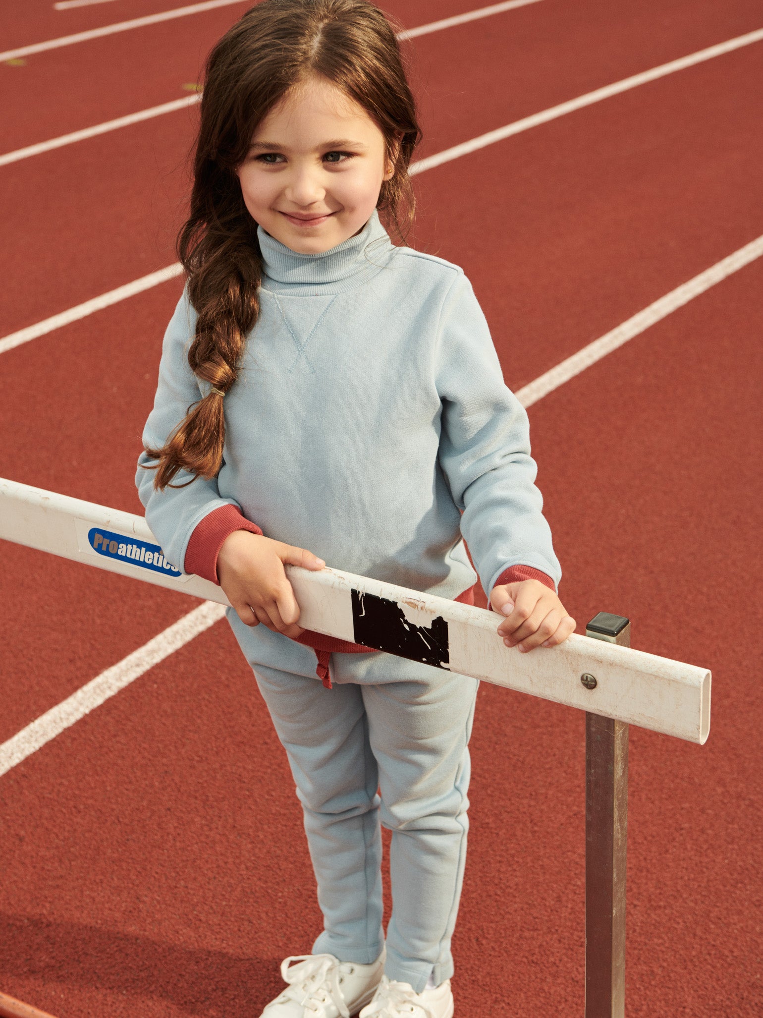 Blue Roll Neck Kids Sweat