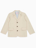 Tailored Linen Blazer with High-Cut Lapels & Patch Pockets Boys