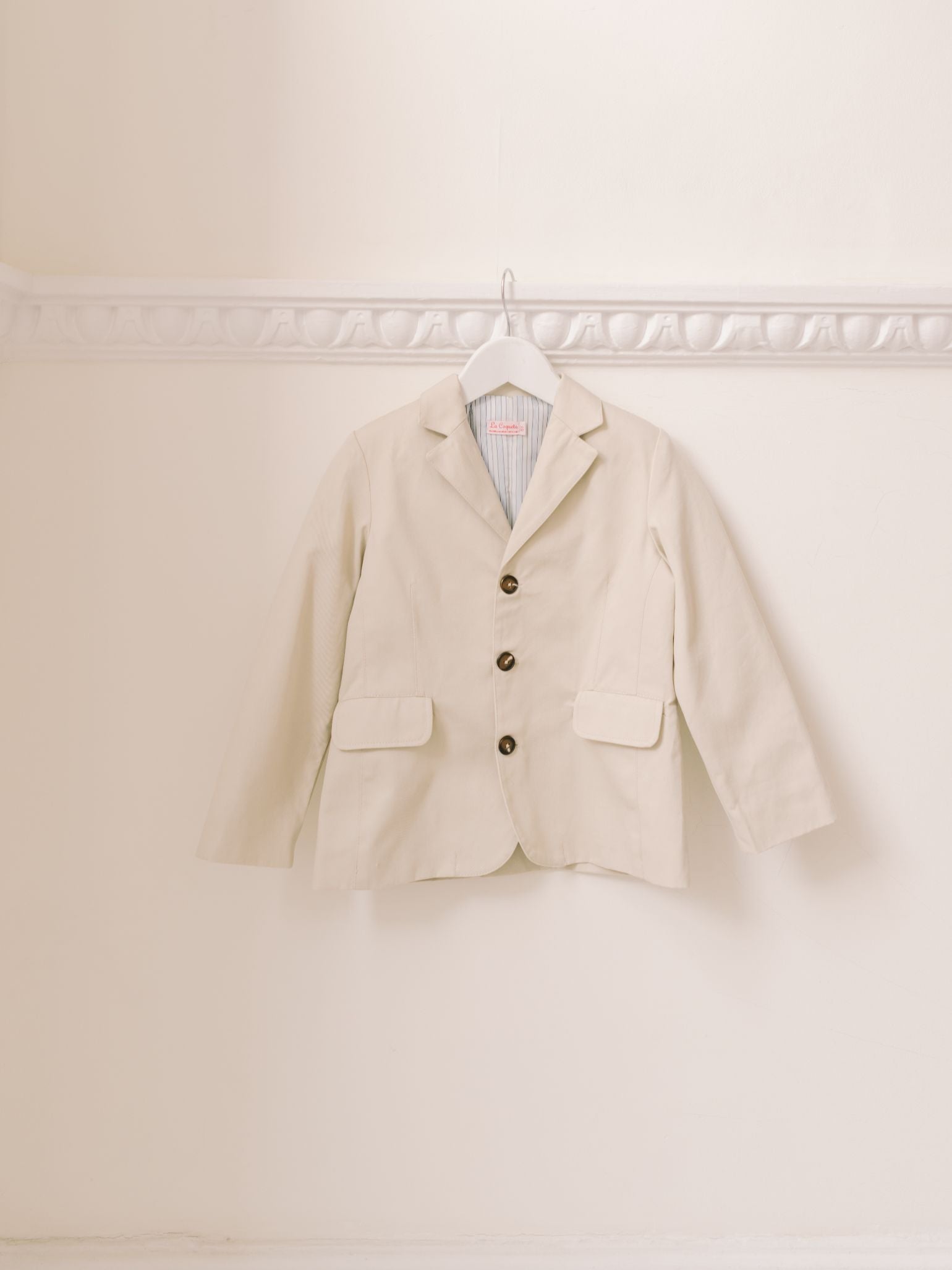 Tailored Linen Blazer with High-Cut Lapels & Patch Pockets Boys