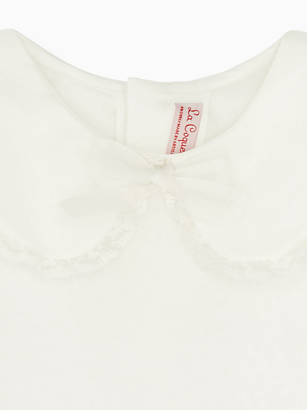 Classic Cotton Top with Peter Pan Collar & Puff Sleeves Girls