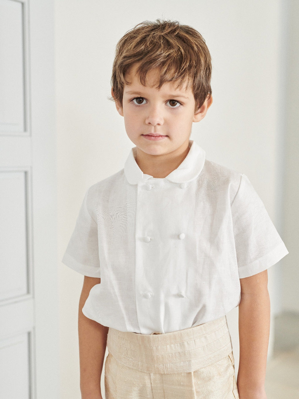 Classic Cotton Shirt with Peter Pan Collar Boys