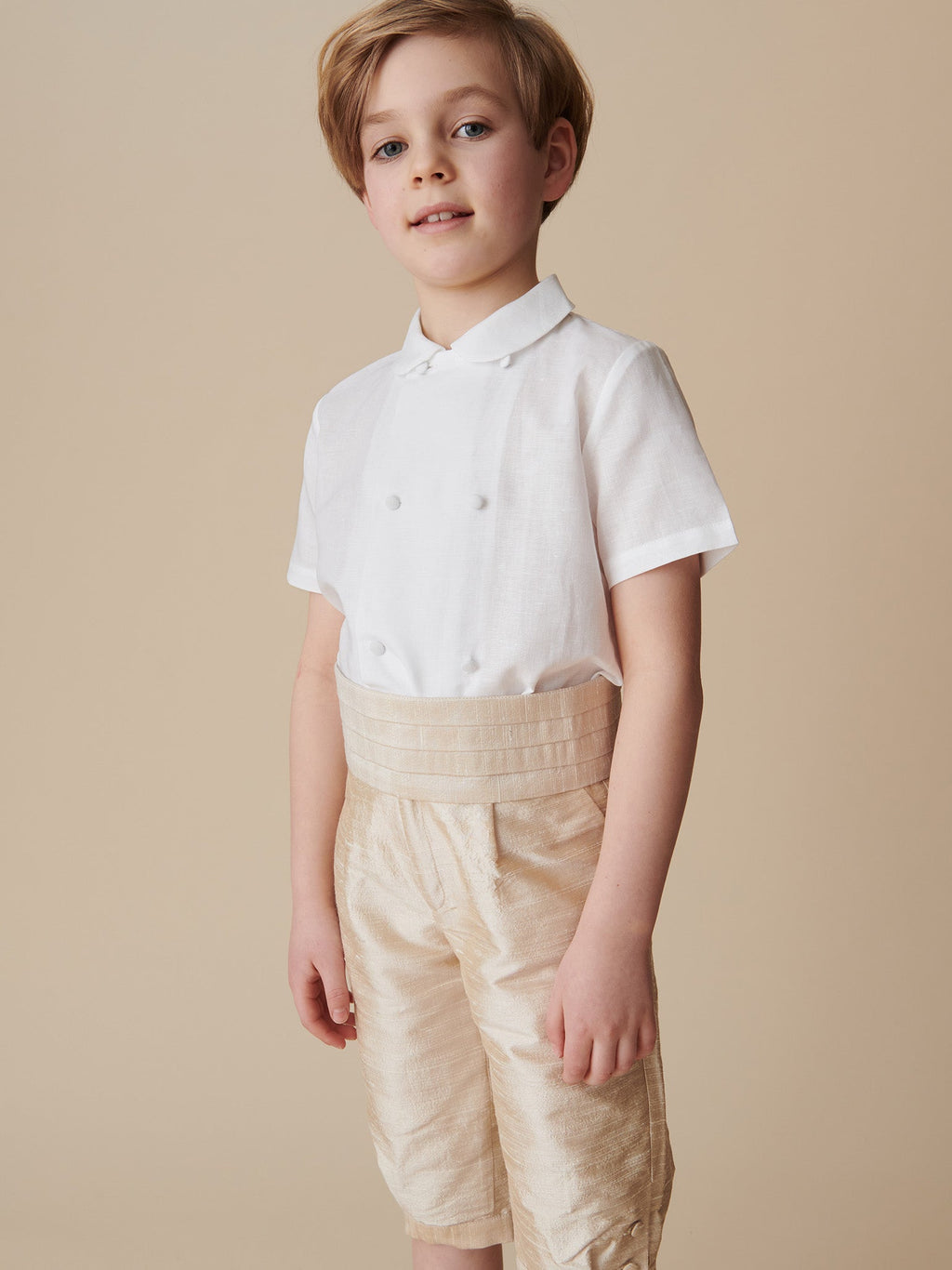 Classic Cotton Shirt with Peter Pan Collar Boys
