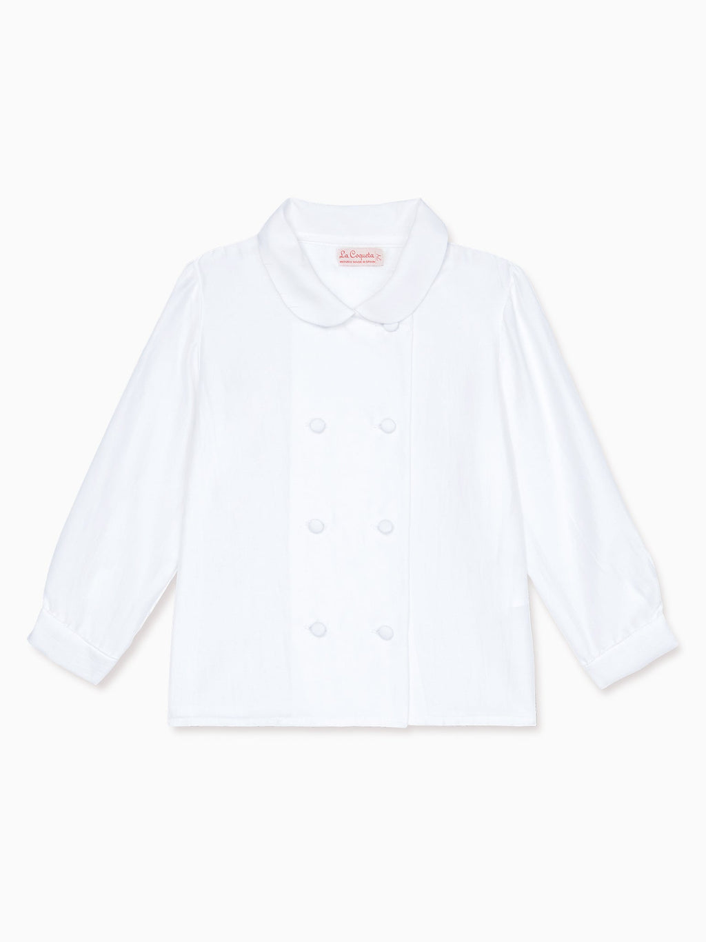 Classic Cotton Shirt with Peter Pan Collar & Long Sleeves Boys
